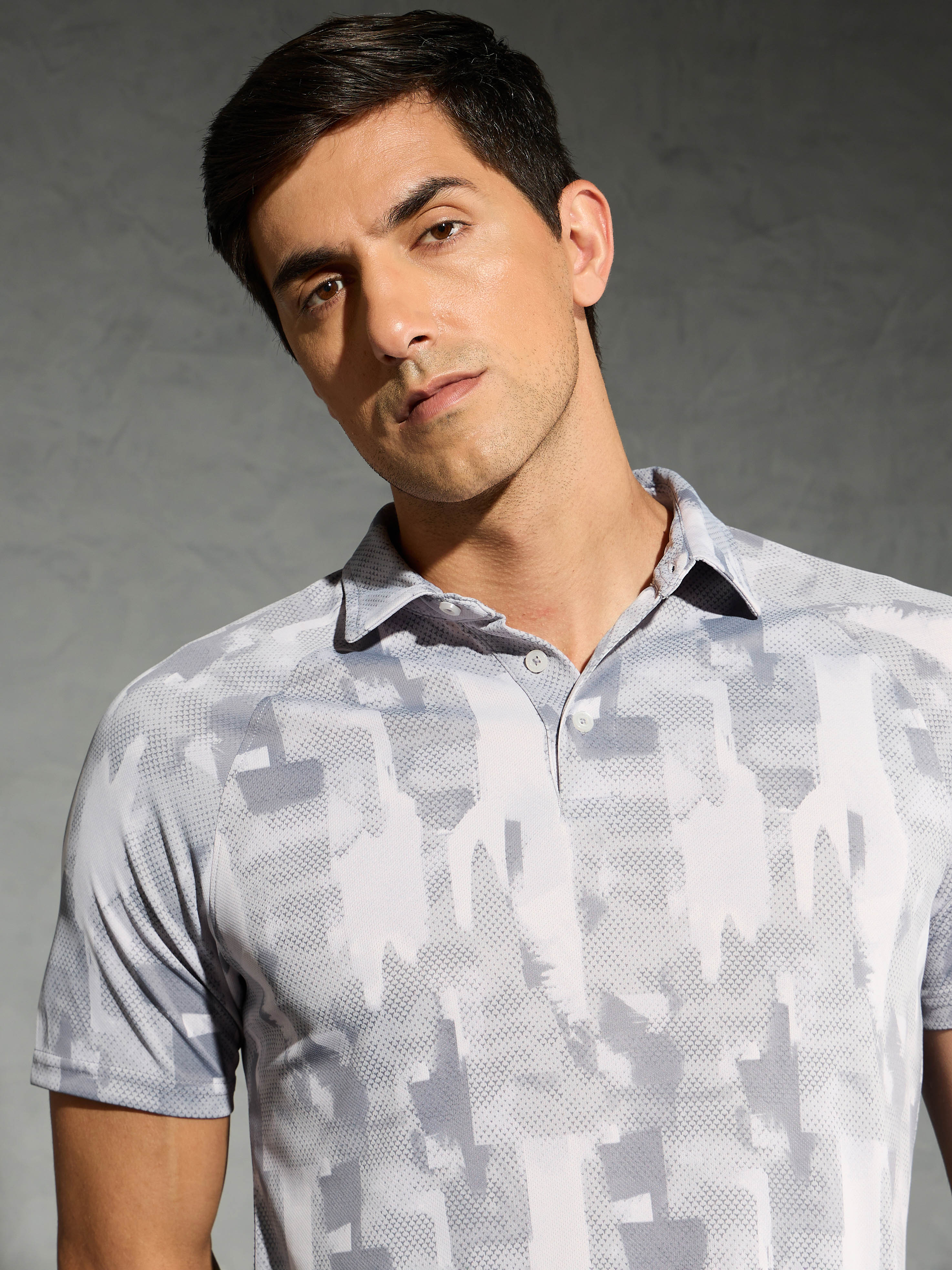 Men Printed Slim Fit Polo T-shirt with TECHNOCOOL+ - Image 6