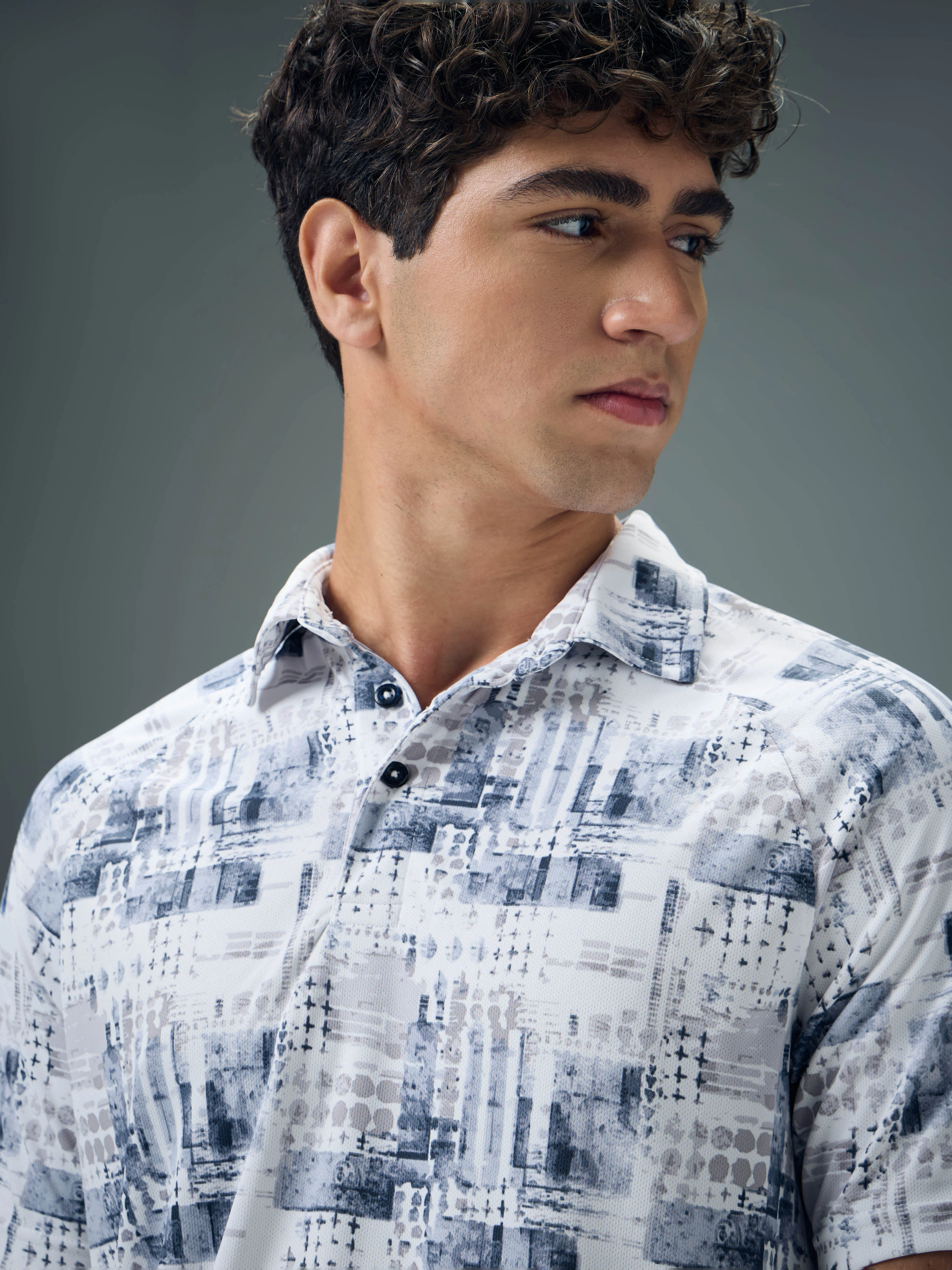 Men Printed Slim Fit Polo T-shirt with TECHNOCOOL+ - Image 6