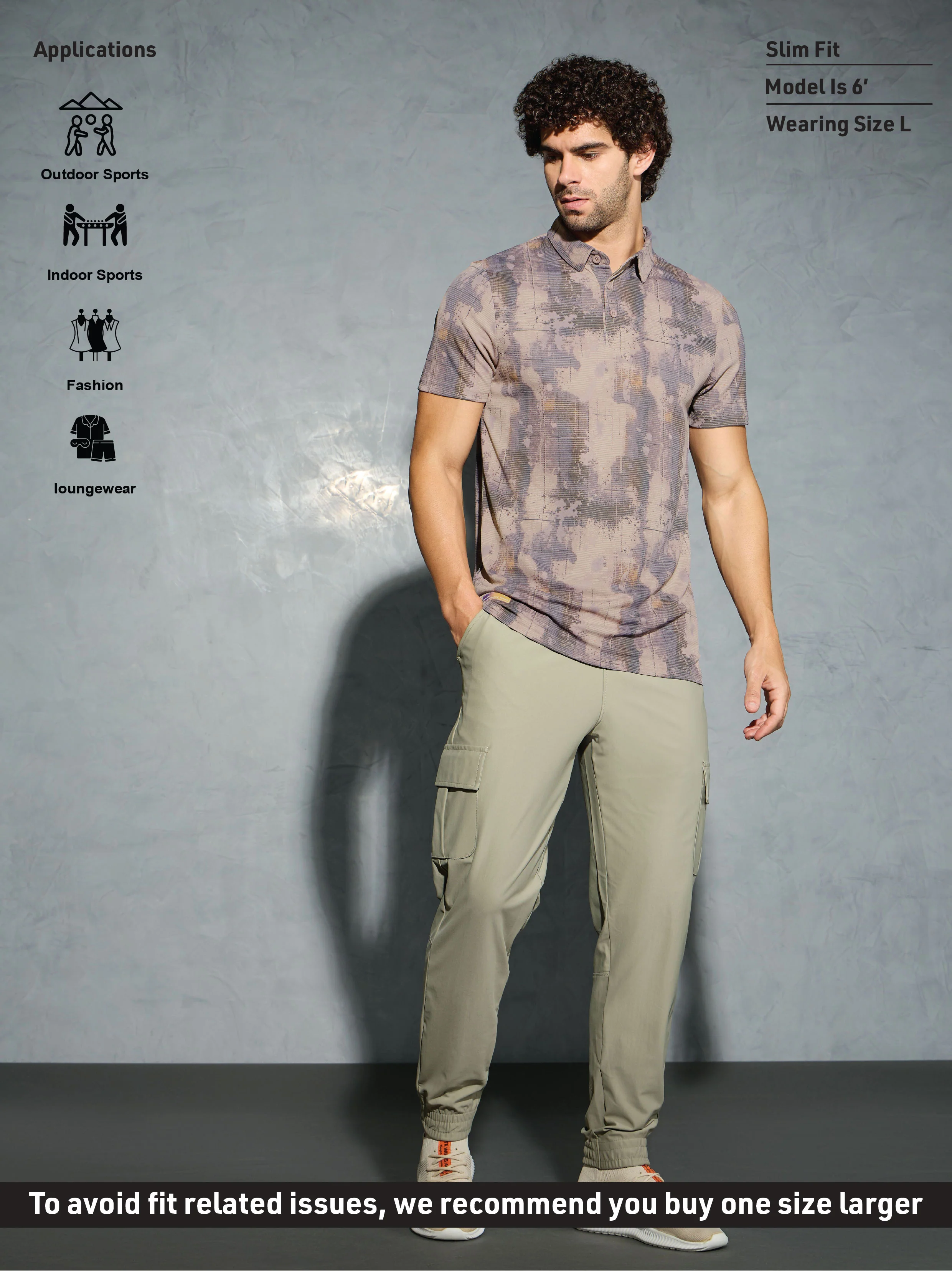 Men Printed Slim Fit Polo T-shirt with TECHNOCOOL+ - Image 4