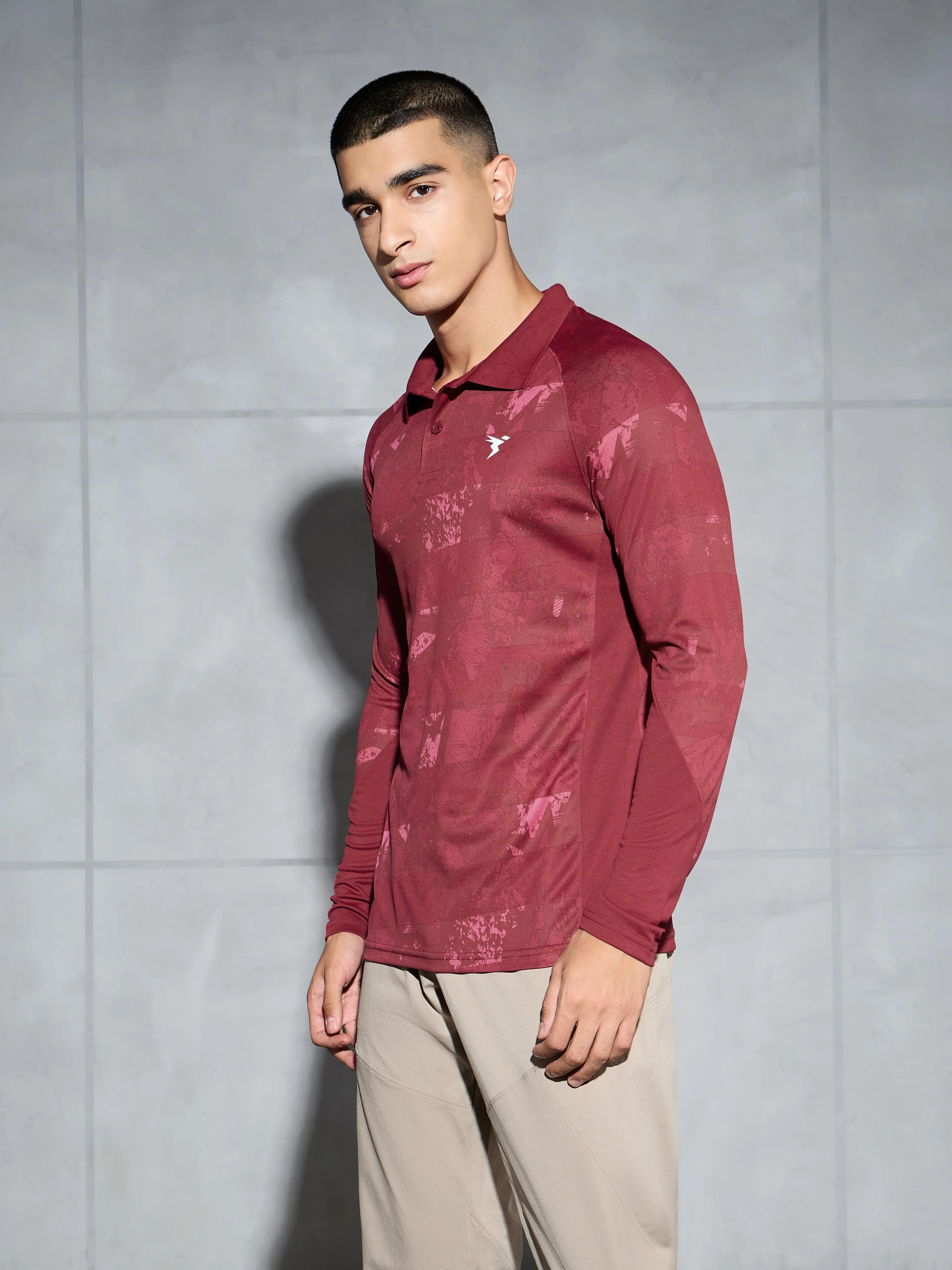 Men Printed Slim Fit Polo Sports T-shirt with TECHNOCOOL+ - Image 4