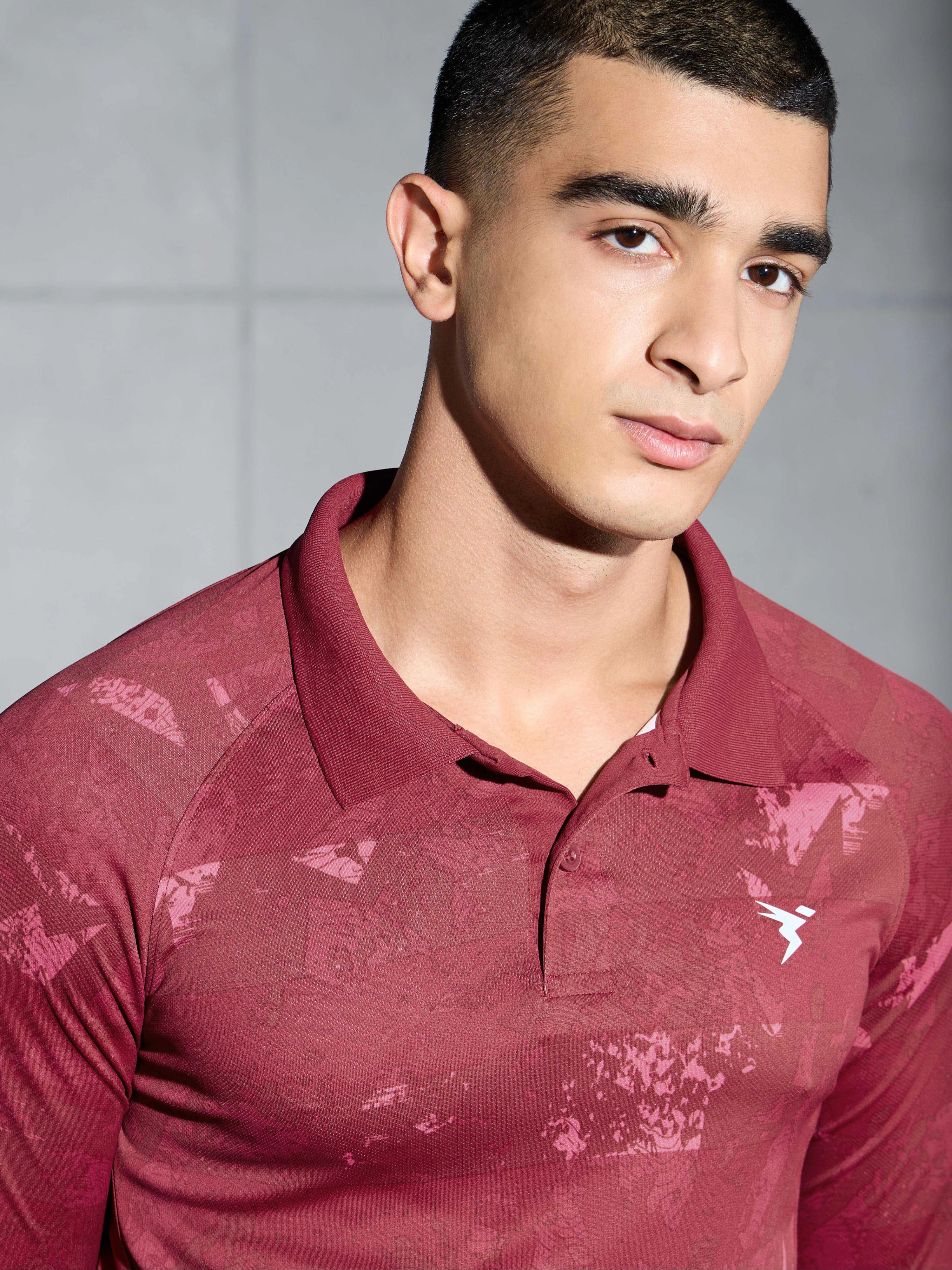 Men Printed Slim Fit Polo Sports T-shirt with TECHNOCOOL+ - Image 6