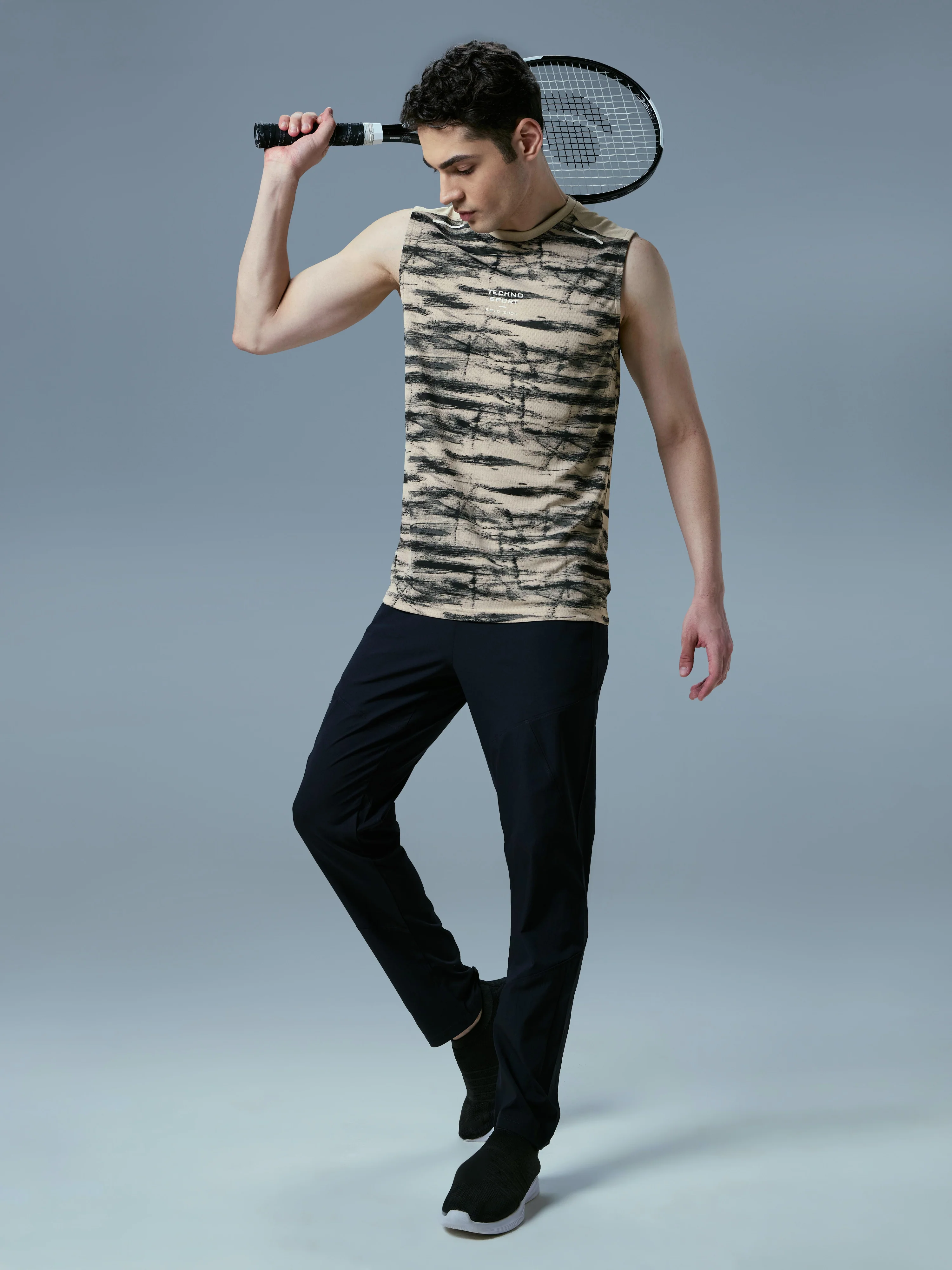 Men Printed Slim Fit Round Neck Innerwear Vest with TECHNOCOOL+ - Image 4