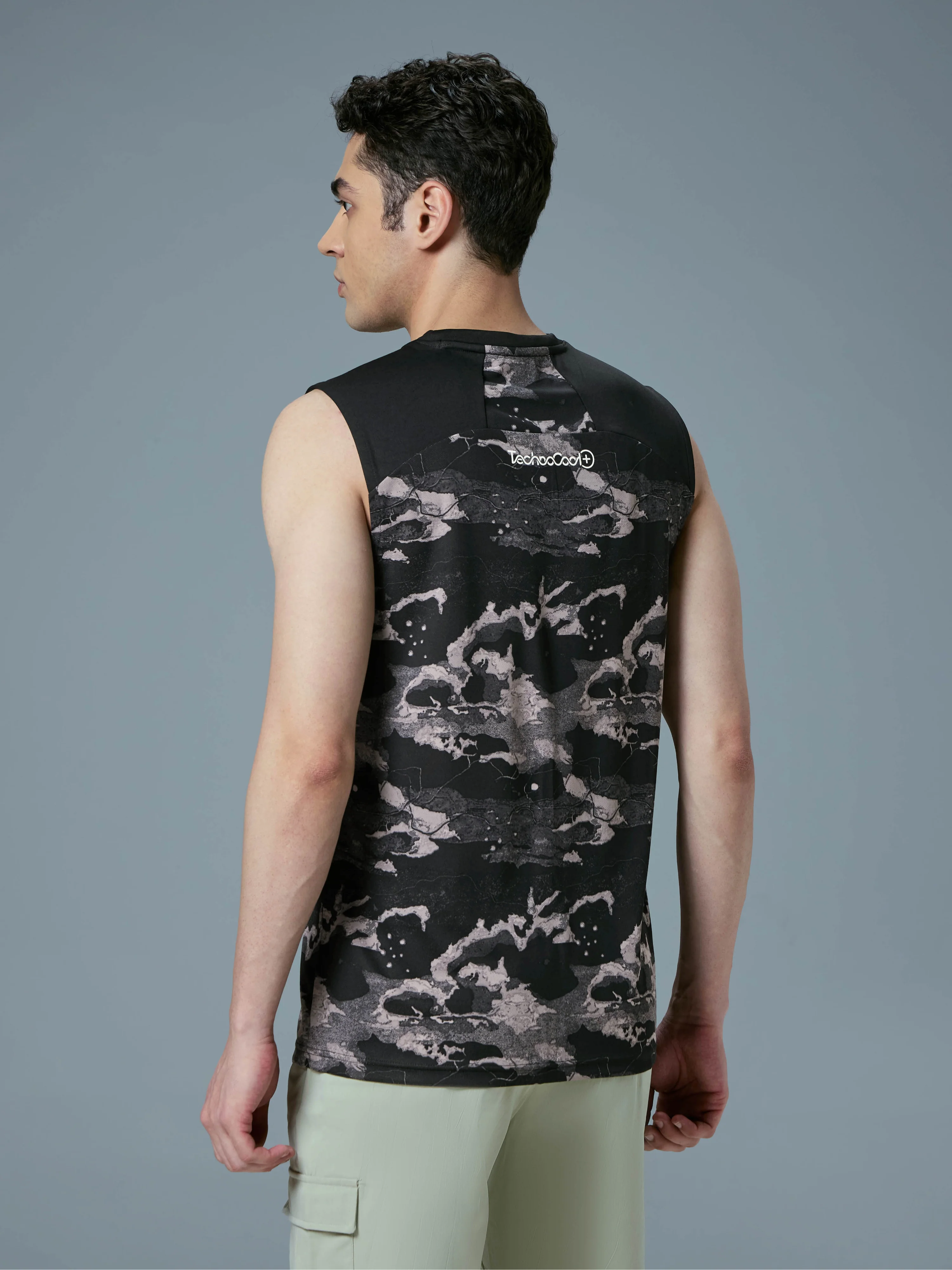 Men Printed Slim Fit Round Neck Innerwear Vest with TECHNOCOOL+ - Image 3