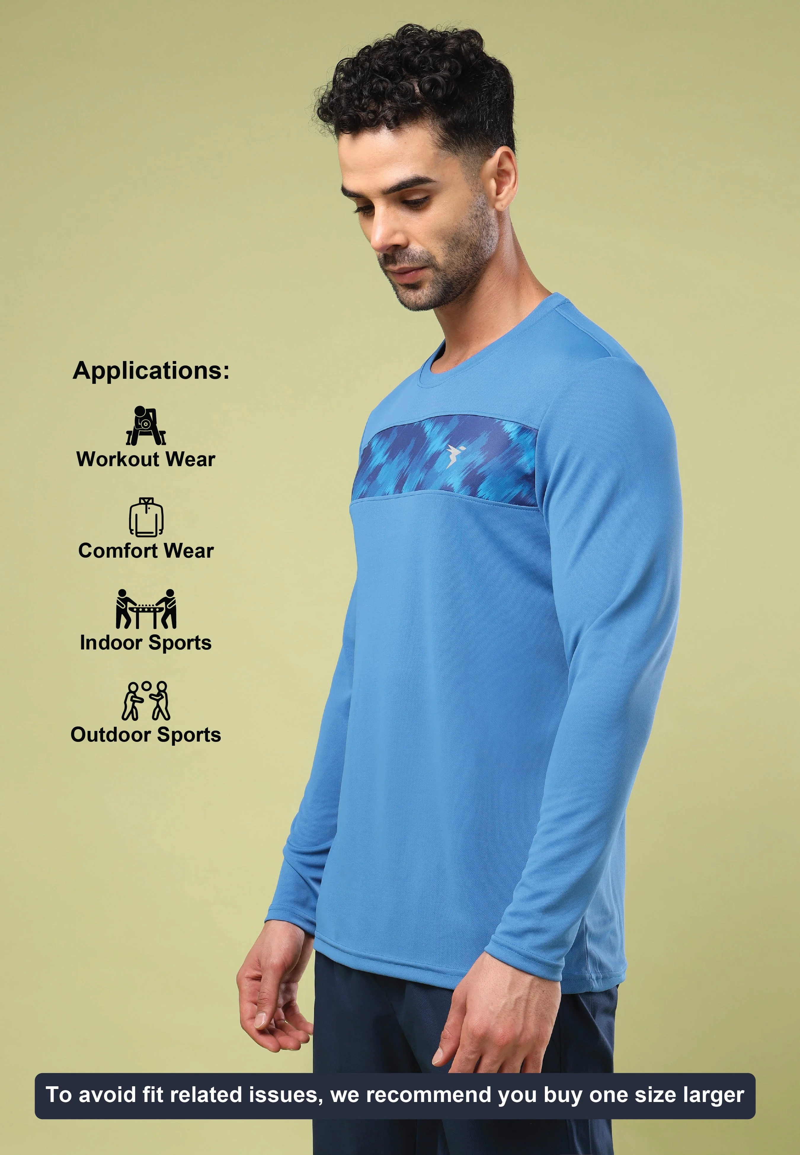 Men Printed Slim Fit Round Neck Sports T-shirt with TECHNO COOL+ - Image 5