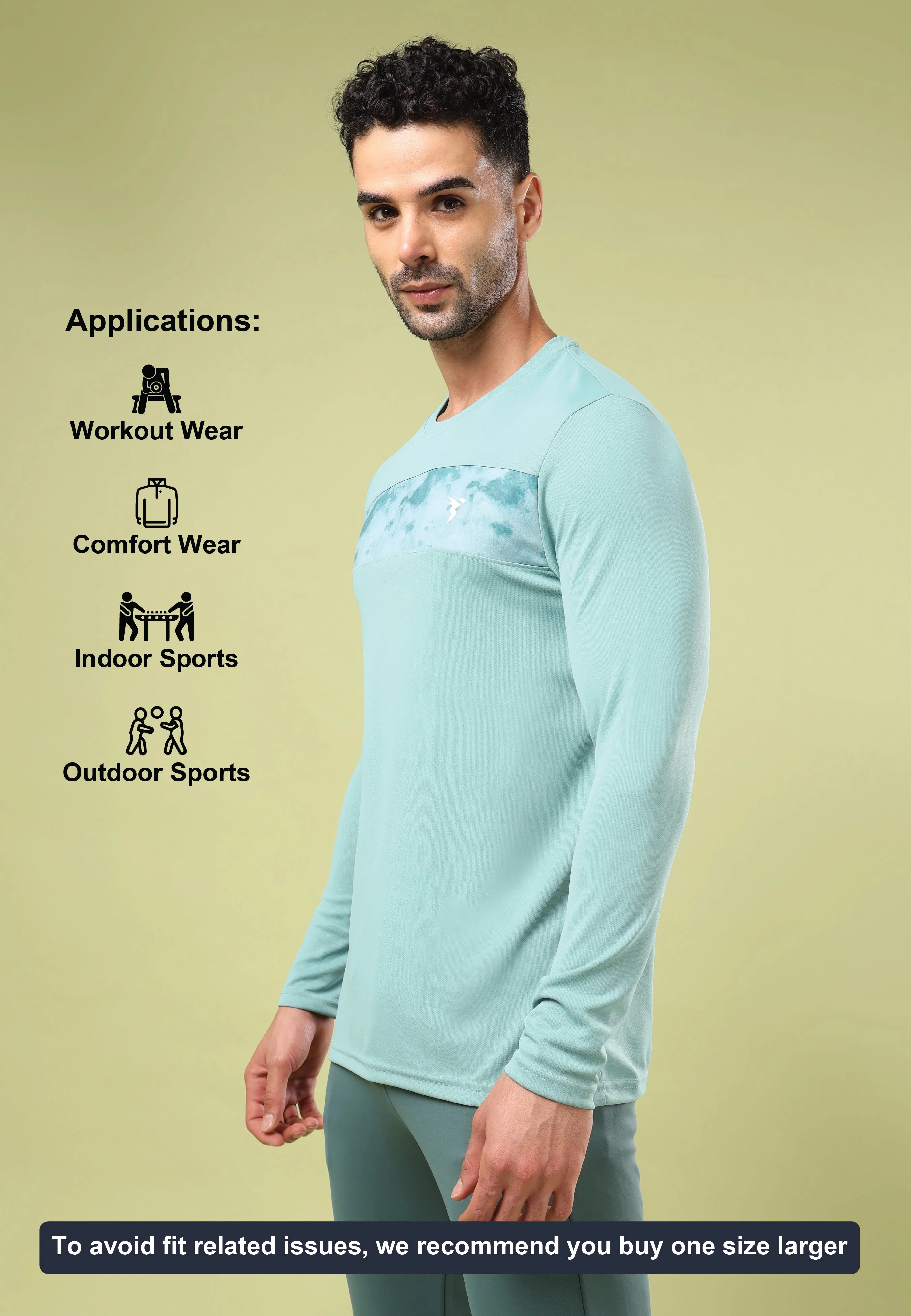Men Printed Slim Fit Round Neck Sports T-shirt with TECHNO COOL+ - Image 4