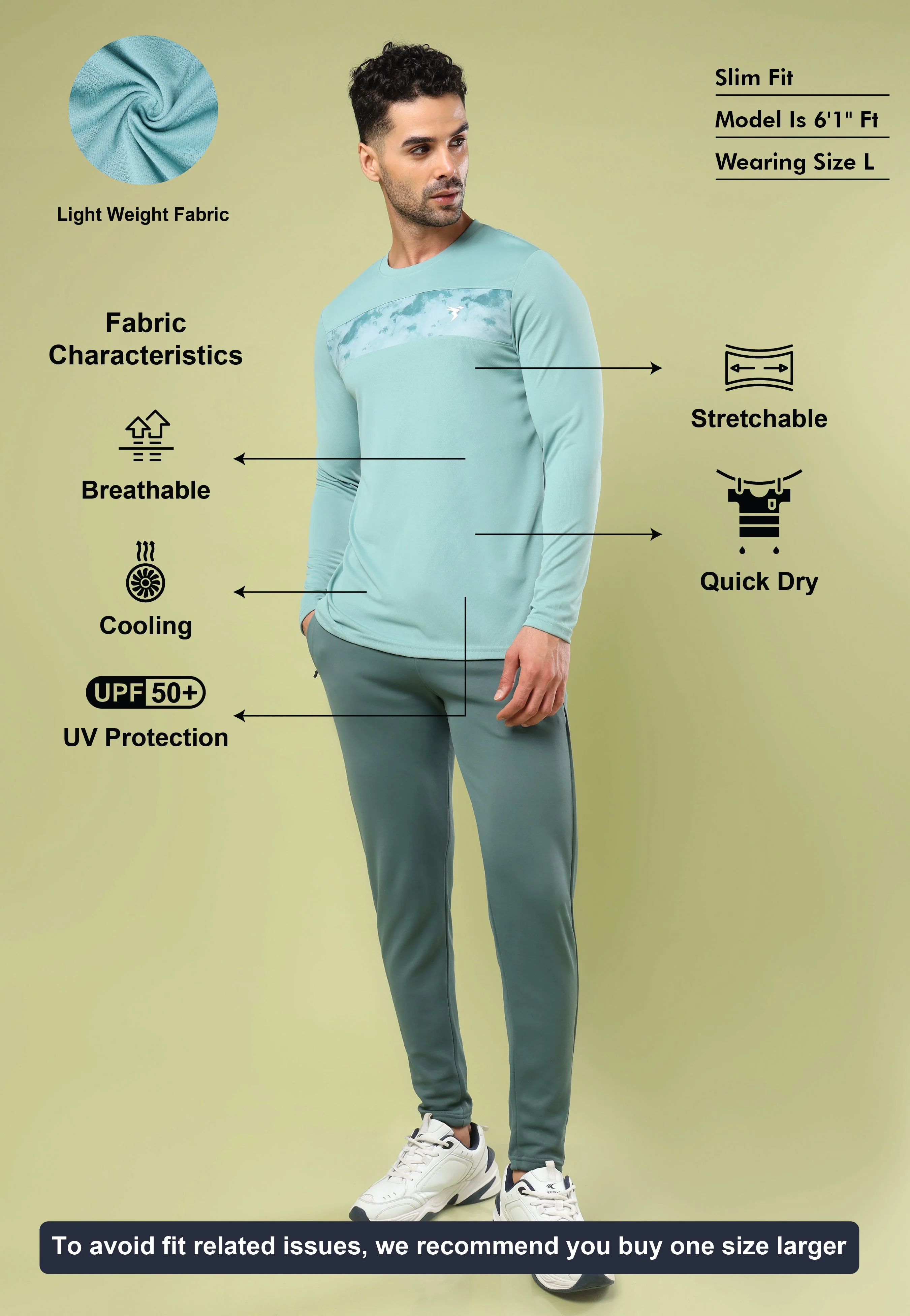 Men Printed Slim Fit Round Neck Sports T-shirt with TECHNO COOL+ - Image 5