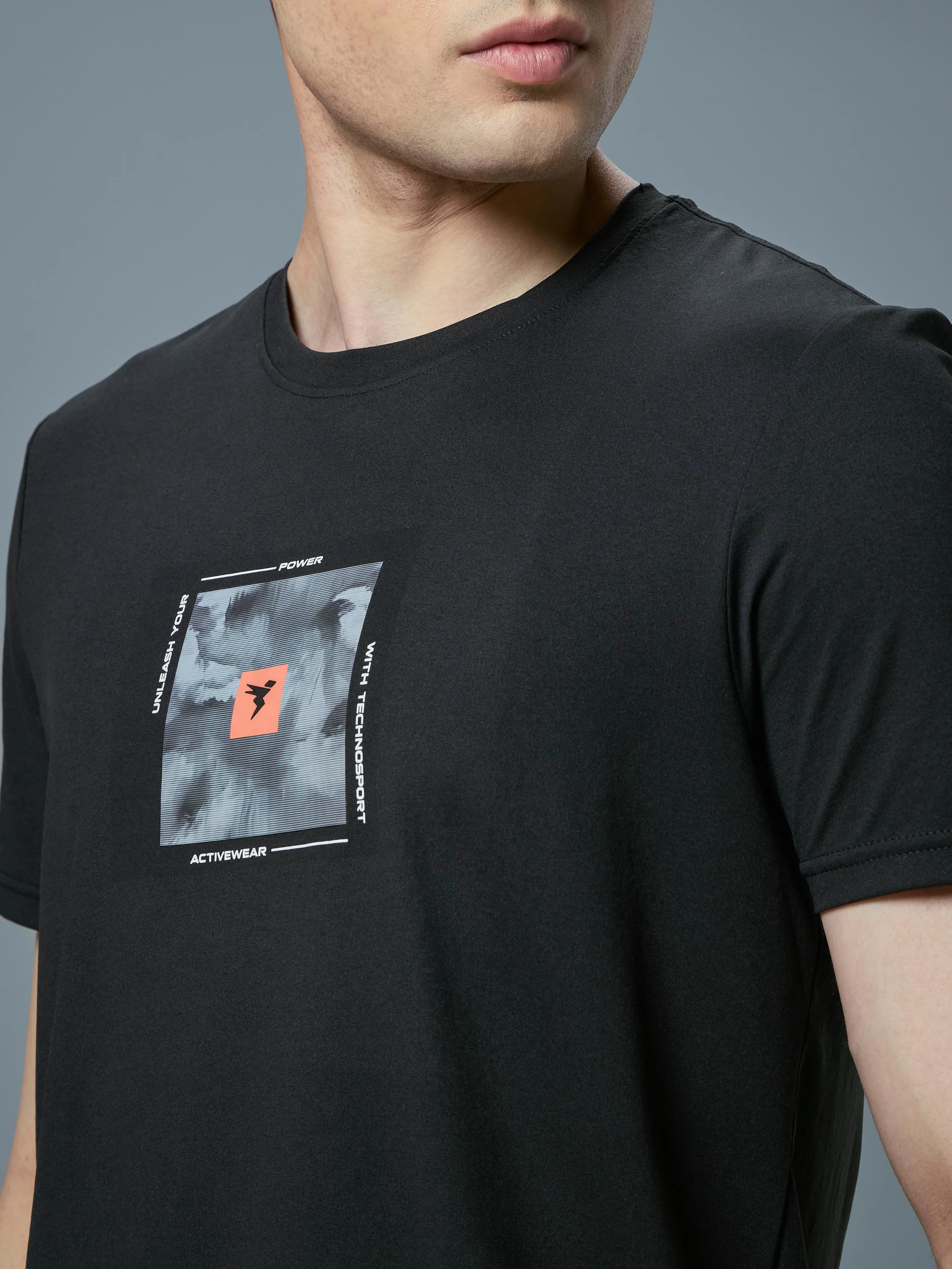 Men Printed Slim Fit Round Neck T-shirt with COTFLEX - Image 6