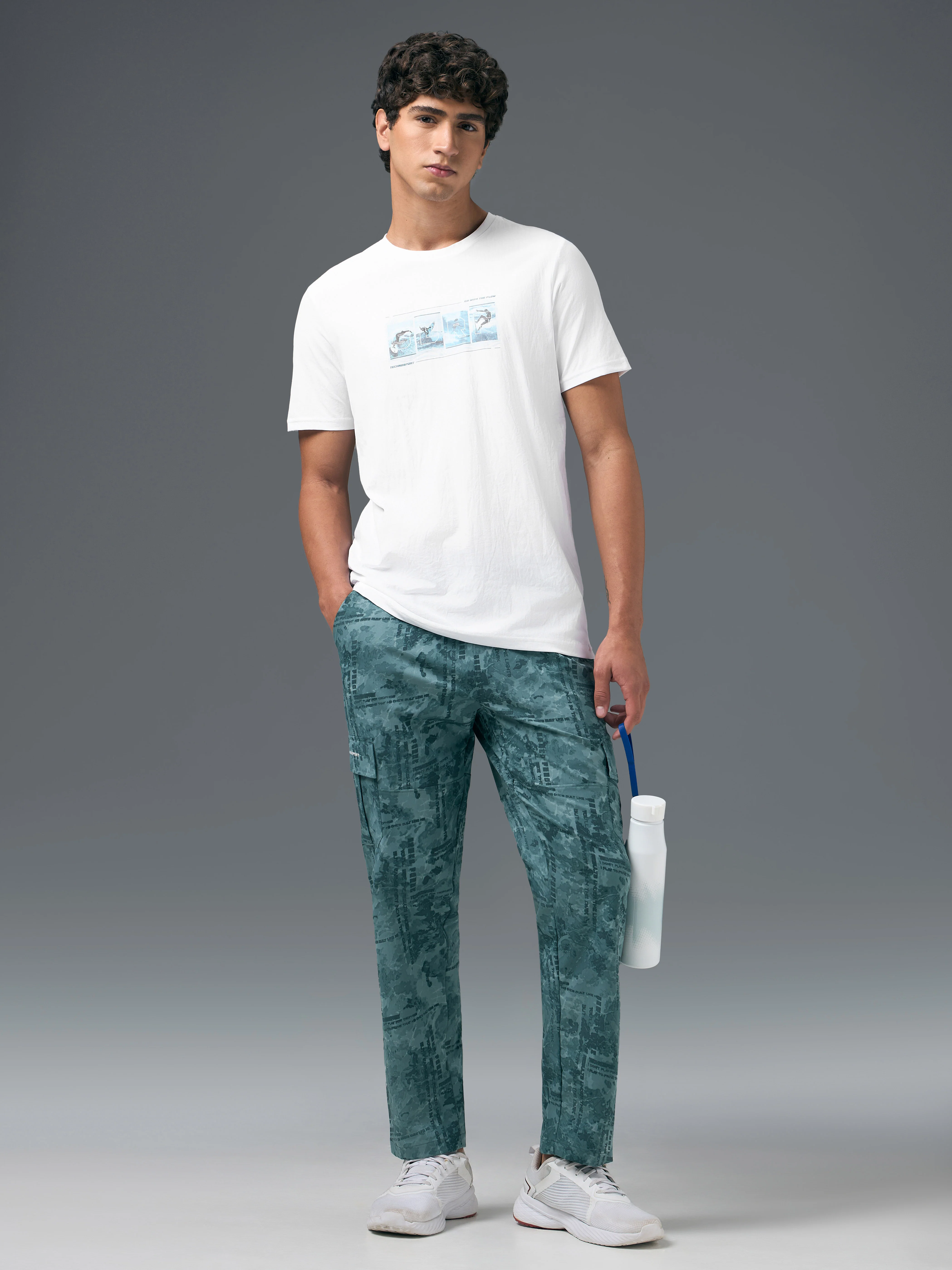 Men Printed Slim Fit Round Neck T-shirt with COTFLEX - Image 5