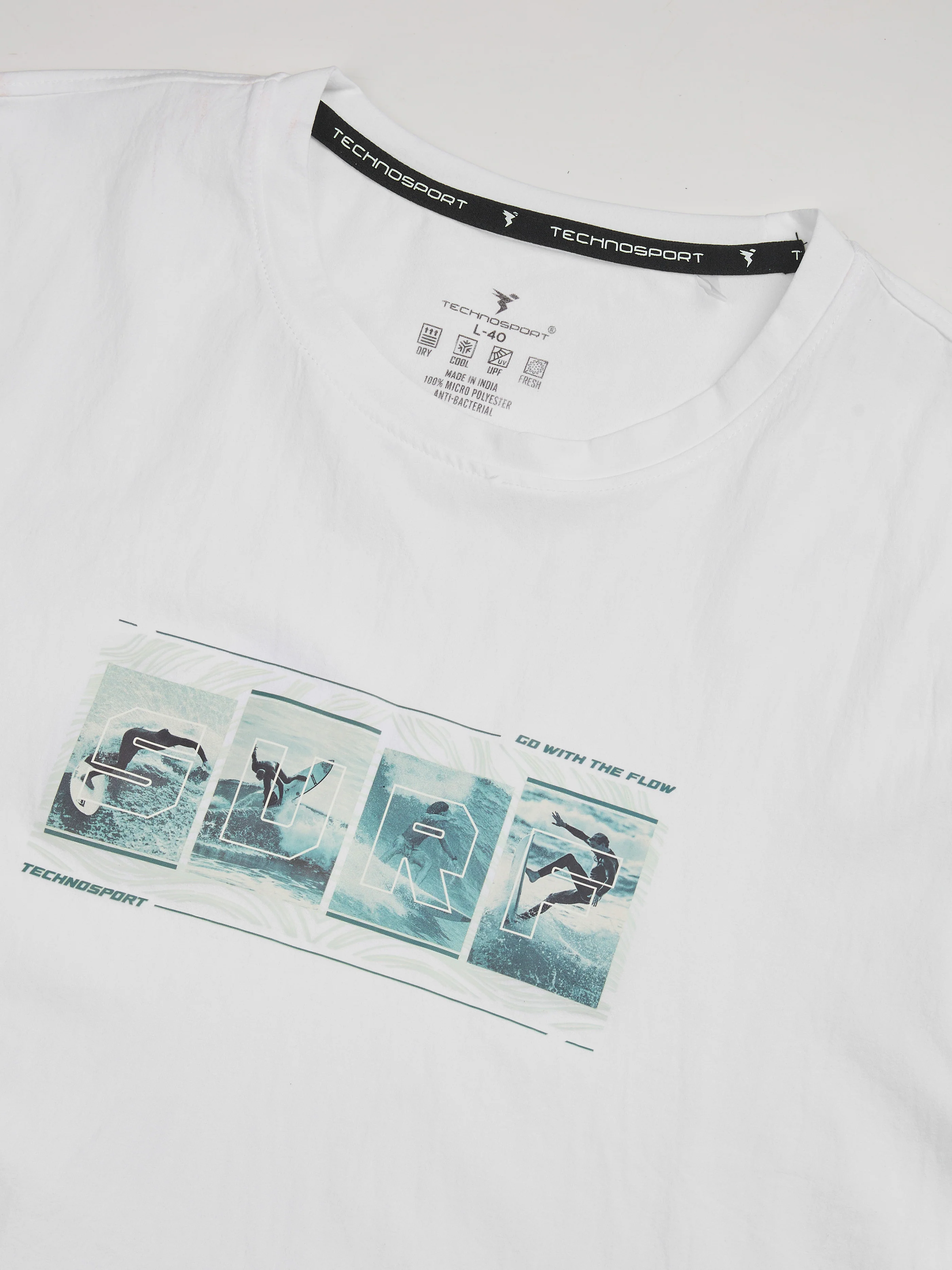 Men Printed Slim Fit Round Neck T-shirt with COTFLEX - Image 7