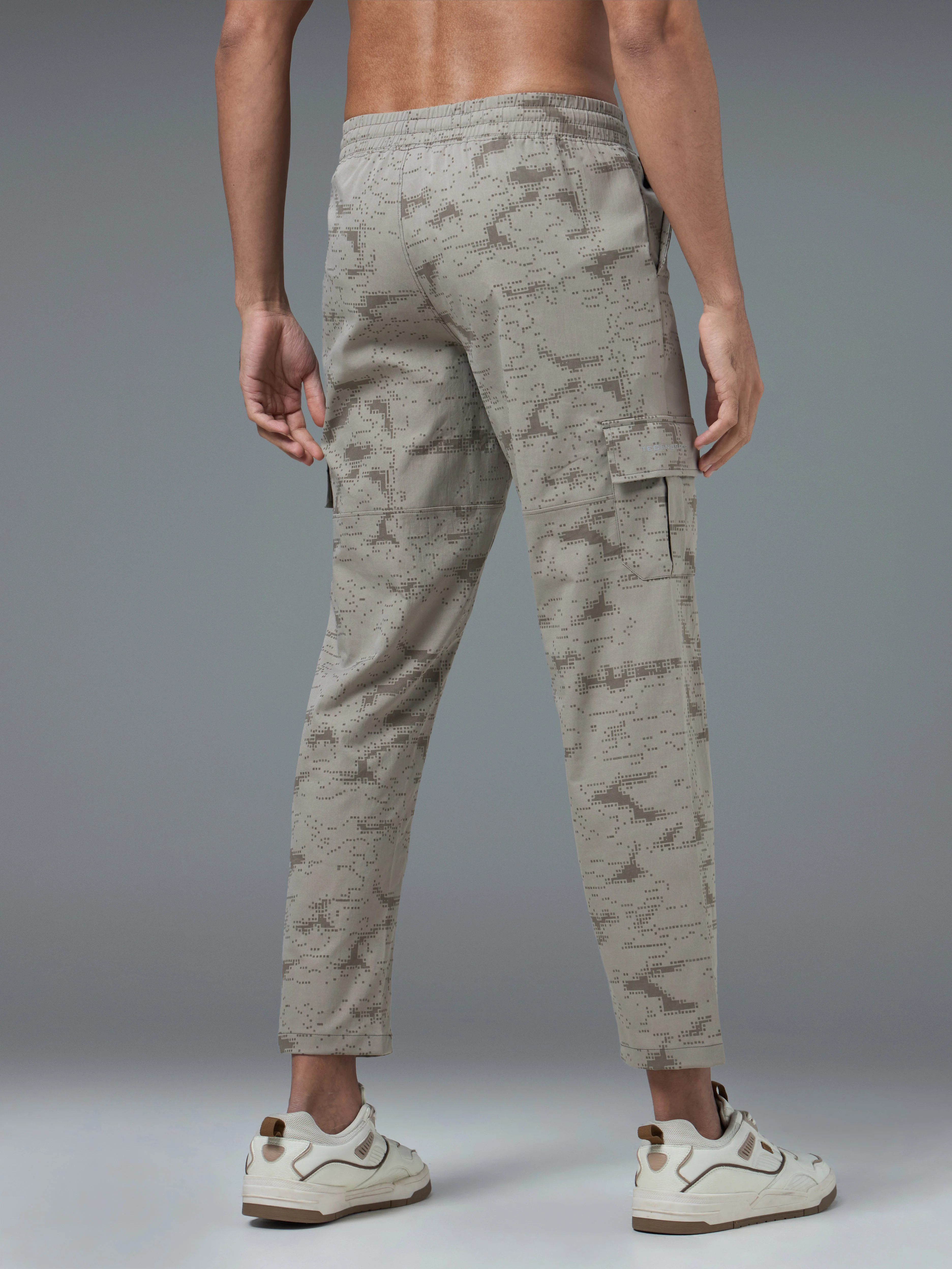 Men Printed Straight Fit Sports Cargo Trackpants with TS LYTRA - Image 3
