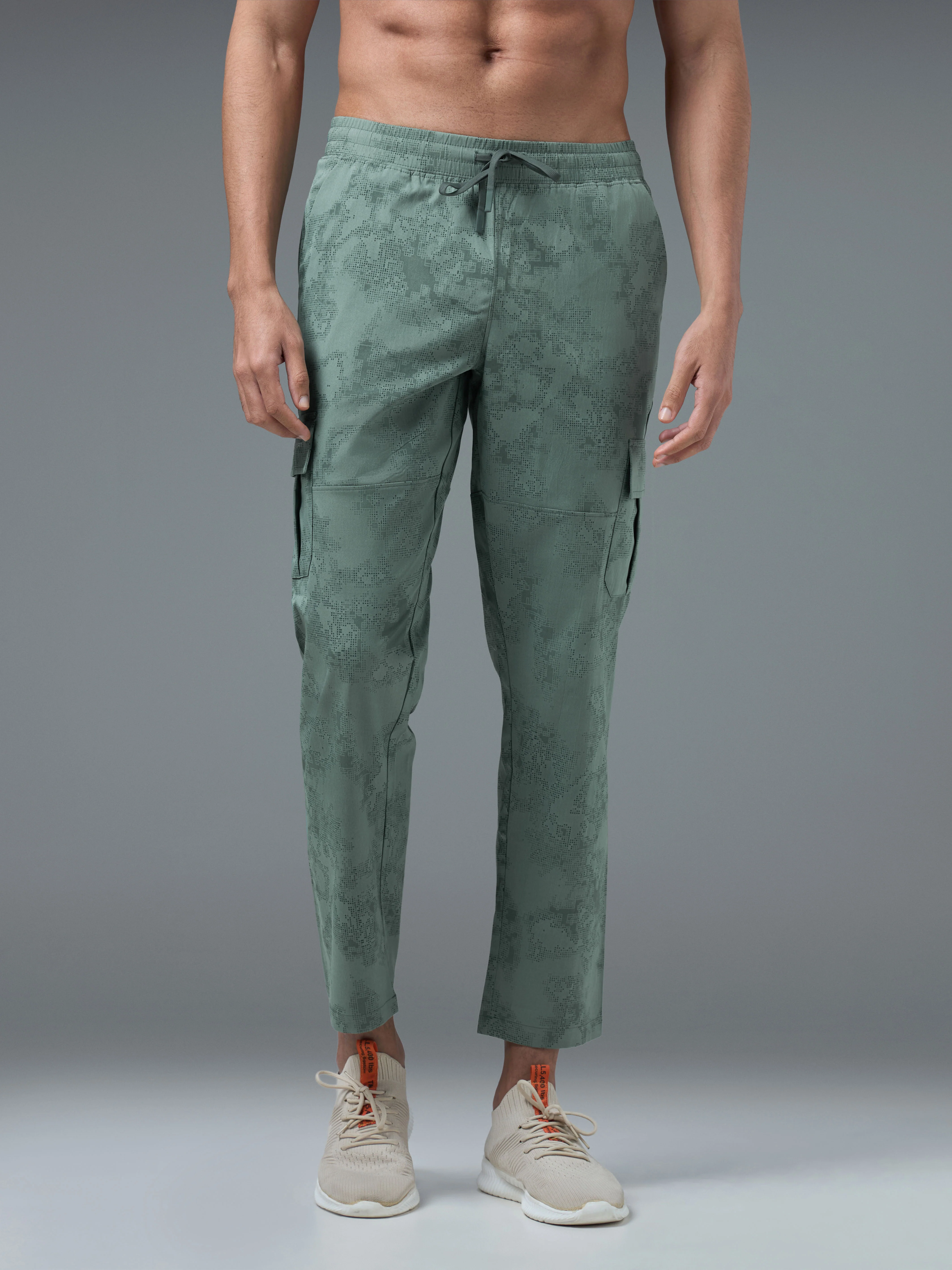 Men Printed Straight Fit Sports Cargo Trackpants with TS LYTRA - Image 2