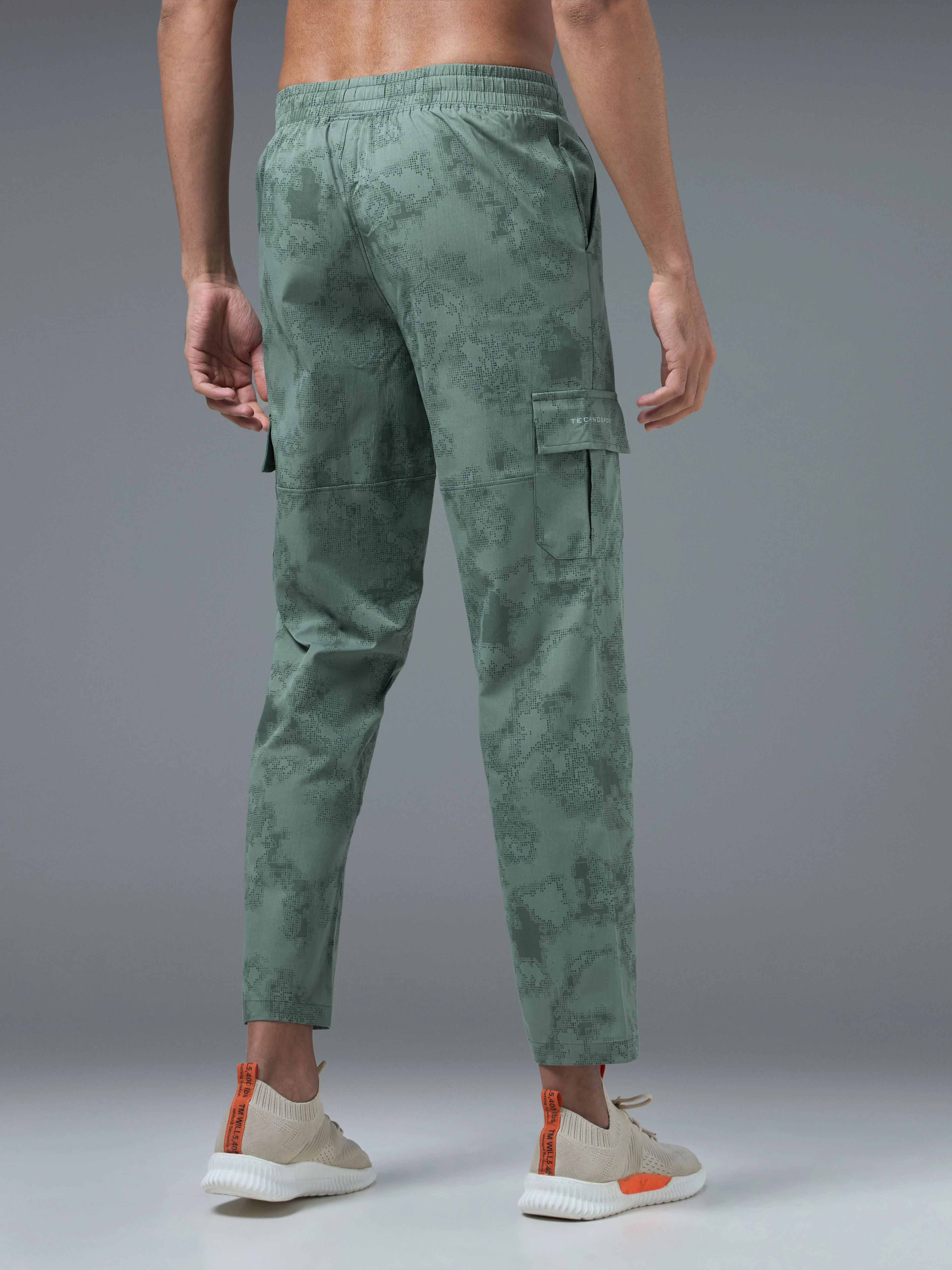 Men Printed Straight Fit Sports Cargo Trackpants with TS LYTRA - Image 3