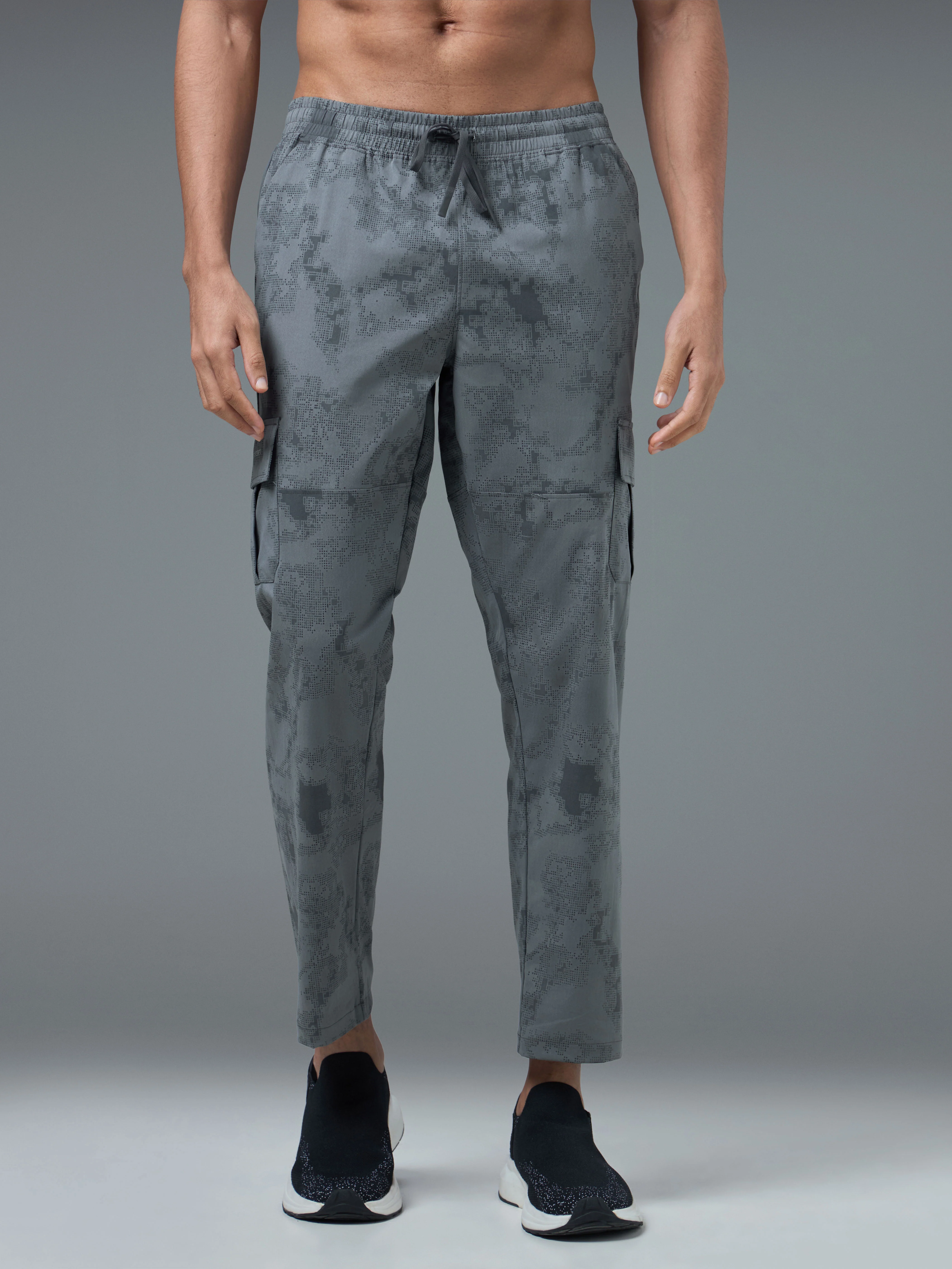 Men Printed Straight Fit Sports Cargo Trackpants with TS LYTRA - Image 2