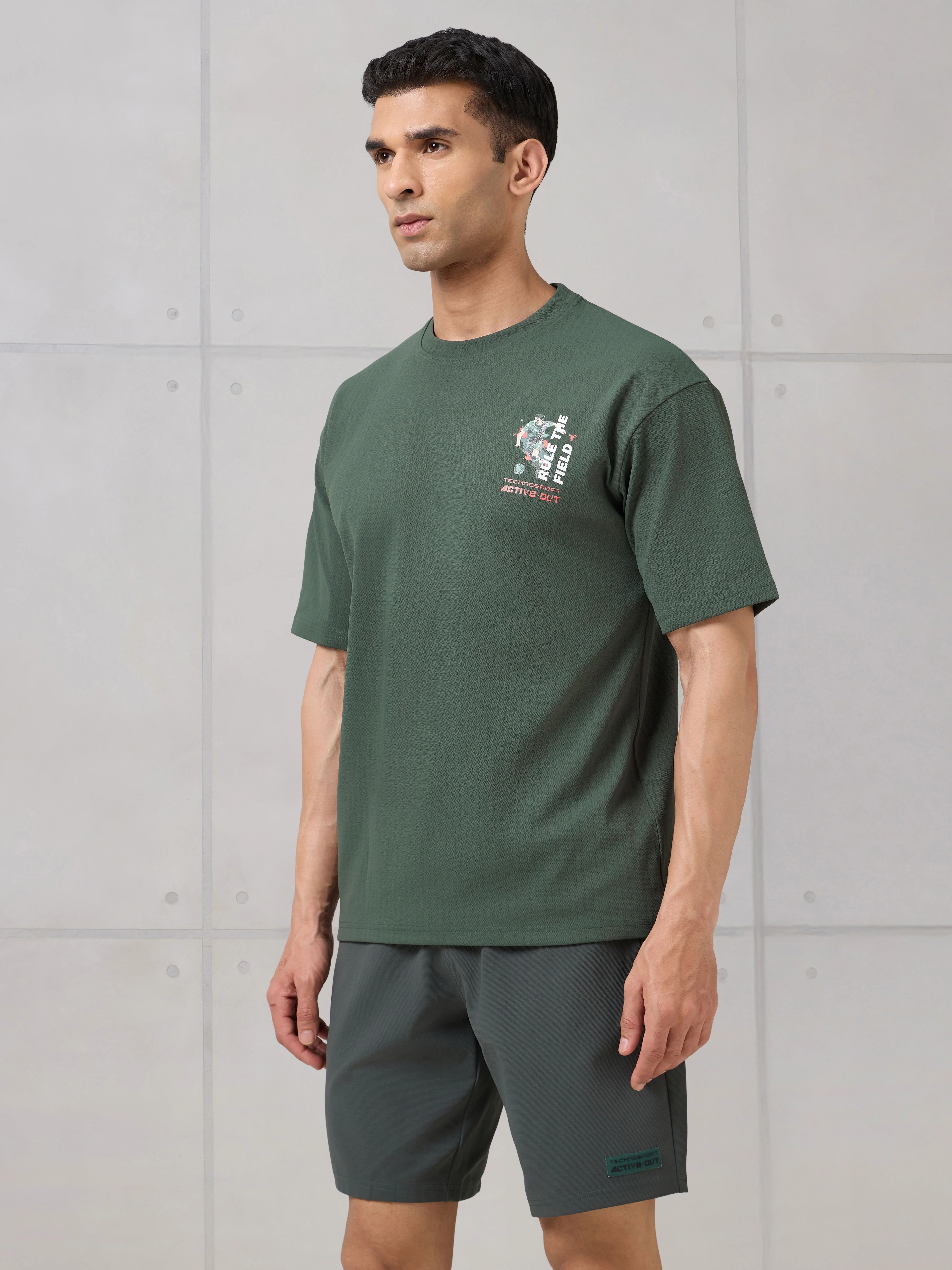 Men Round Neck Back Printed Active Out Regular Fit T-Shirt with ELASTOPLUS - Image 4