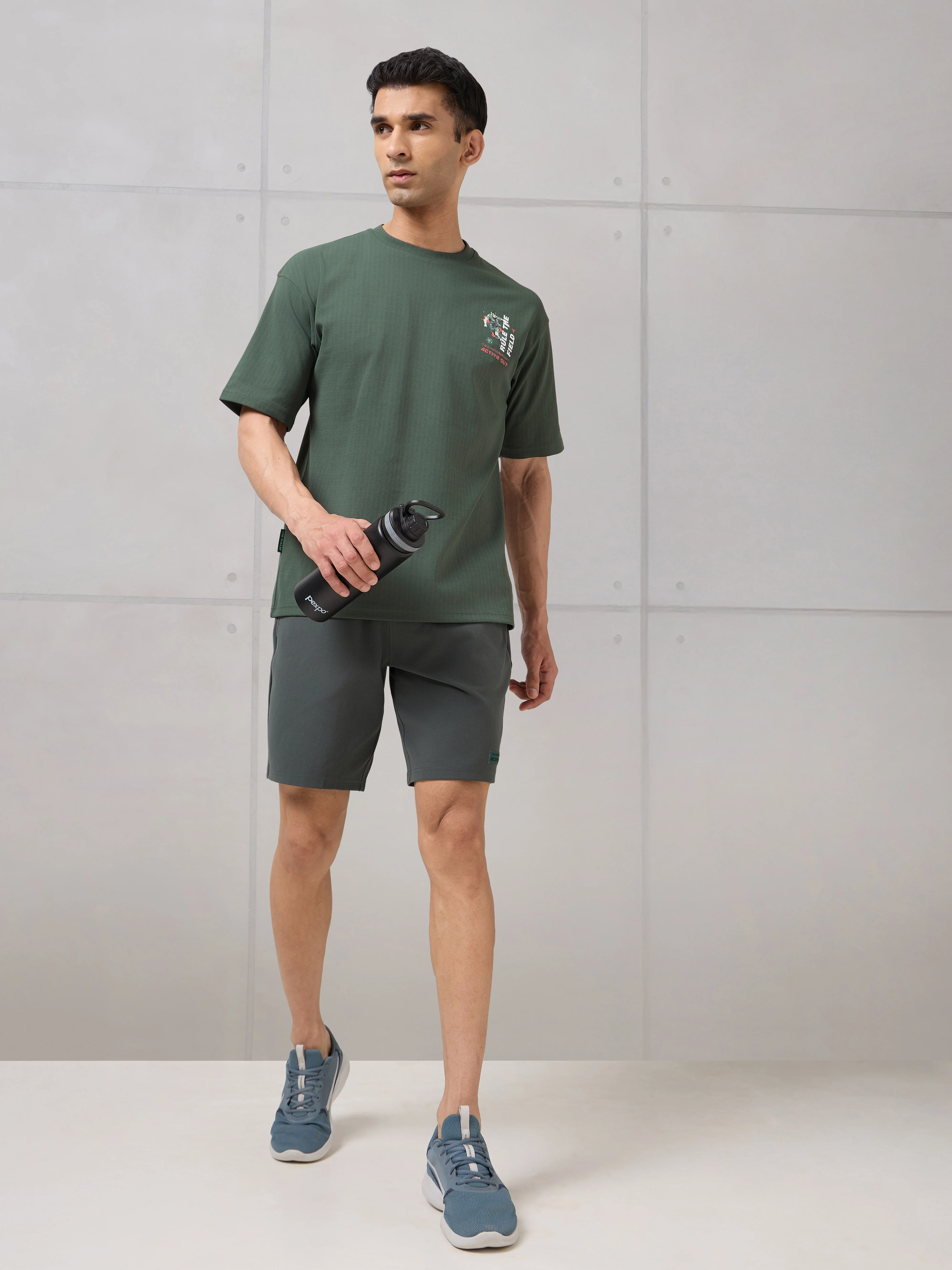 Men Round Neck Back Printed Active Out Regular Fit T-Shirt with ELASTOPLUS - Image 5