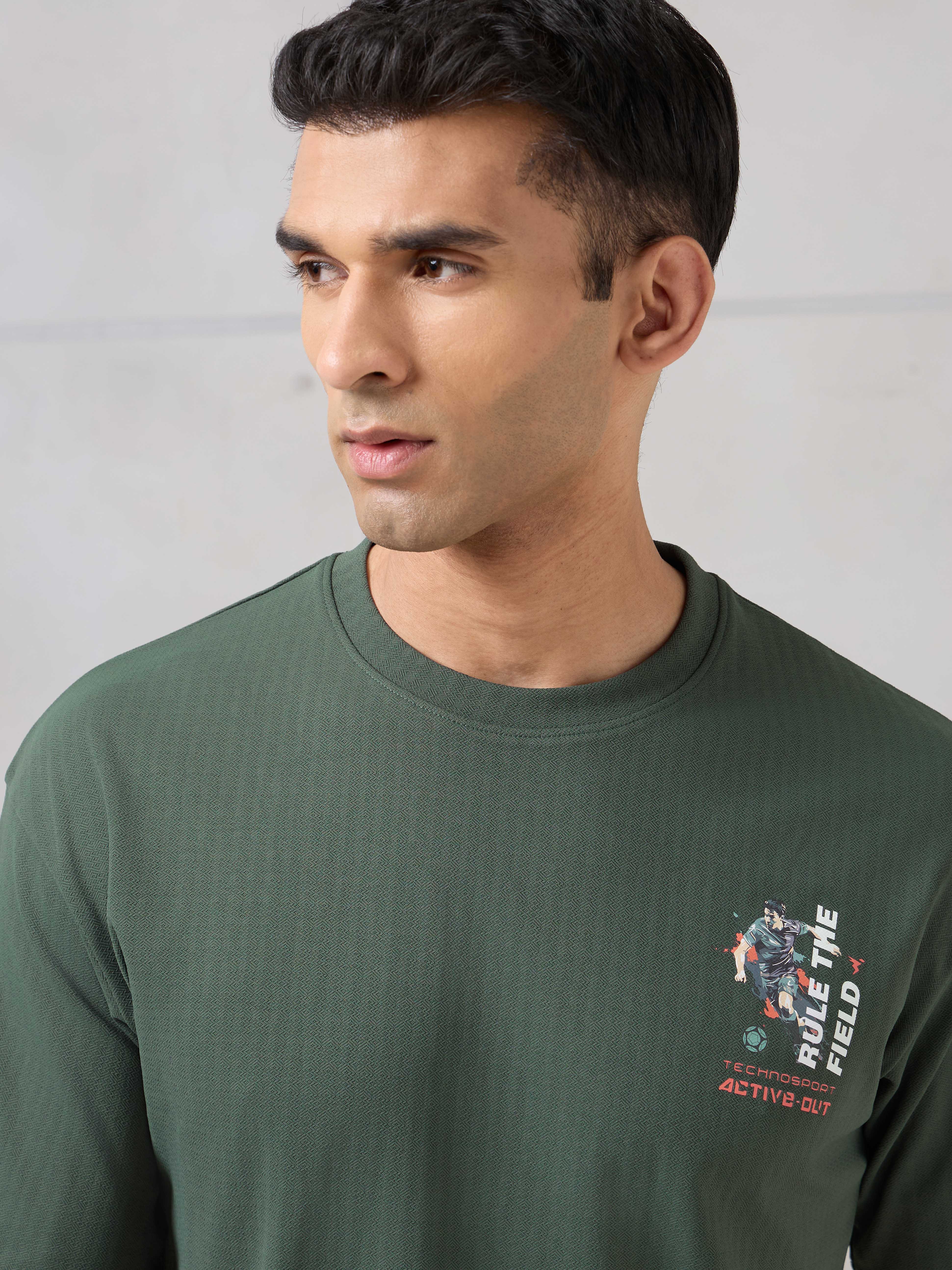 Men Round Neck Back Printed Active Out Regular Fit T-Shirt with ELASTOPLUS - Image 6