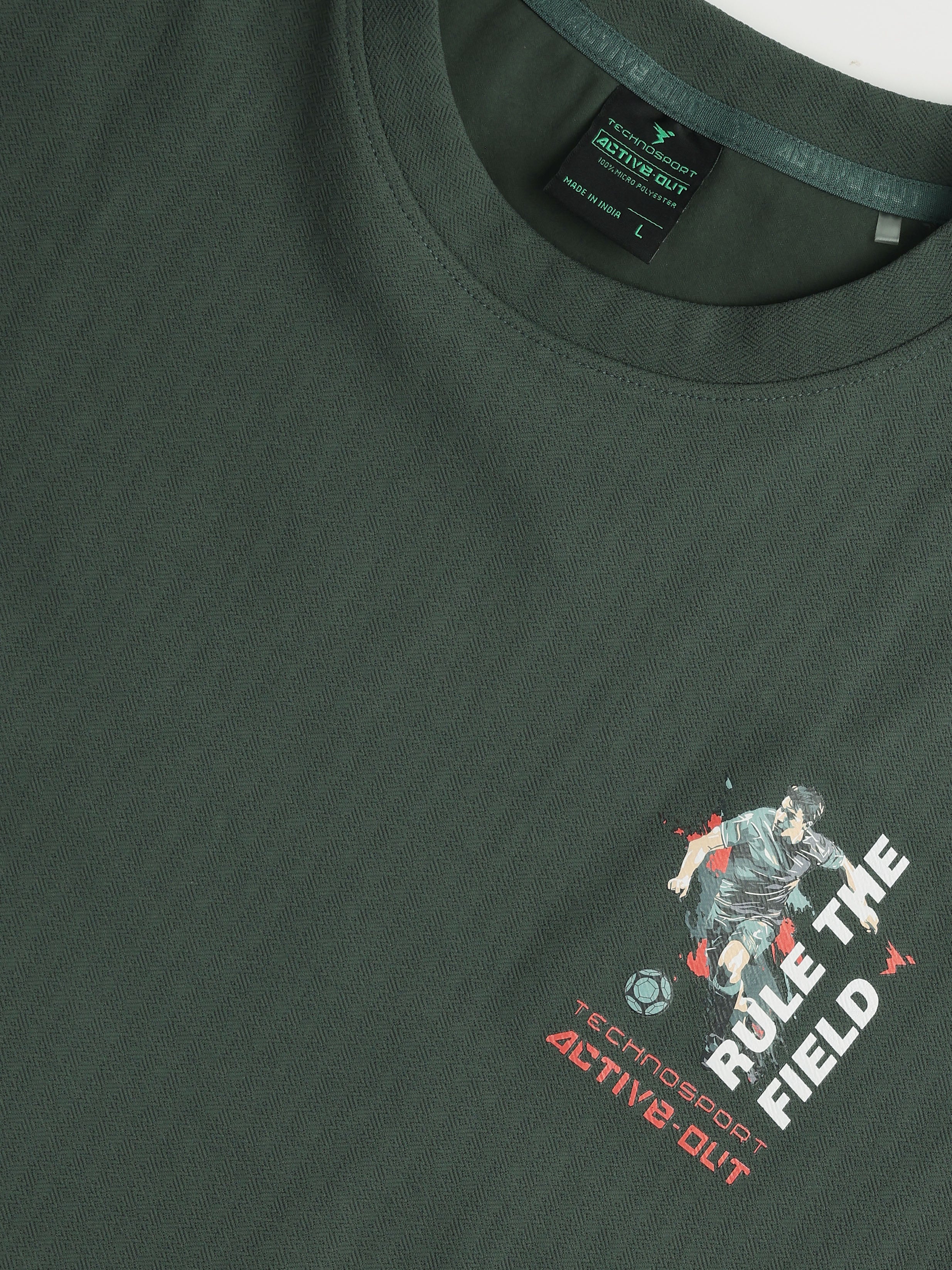 Men Round Neck Back Printed Active Out Regular Fit T-Shirt with ELASTOPLUS - Image 8