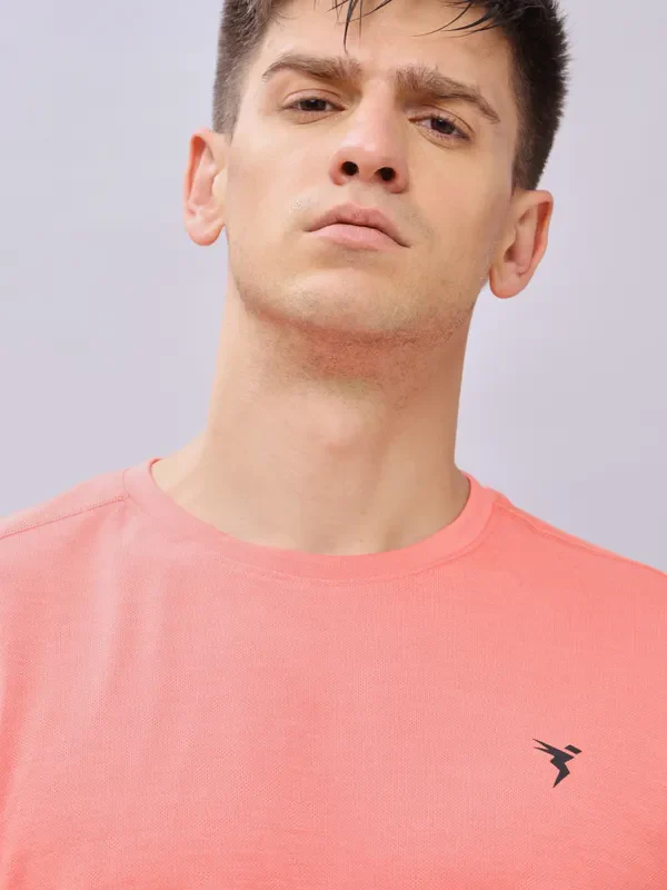 Men Melange Slim Fit Crew Neck T-shirt with DOUBLE COOL - Image 6