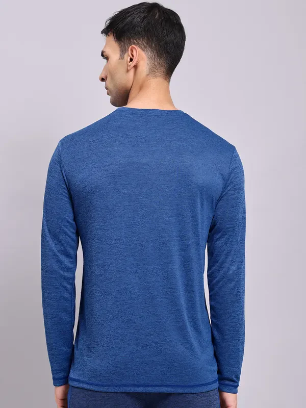 Men Melange Slim Fit Crew Neck T-shirt with DOUBLE COOL - Image 4