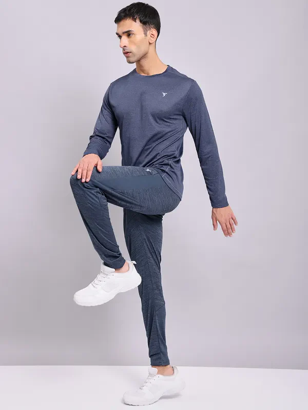 Men Melange Slim Fit Crew Neck T-shirt with DOUBLE COOL - Image 5