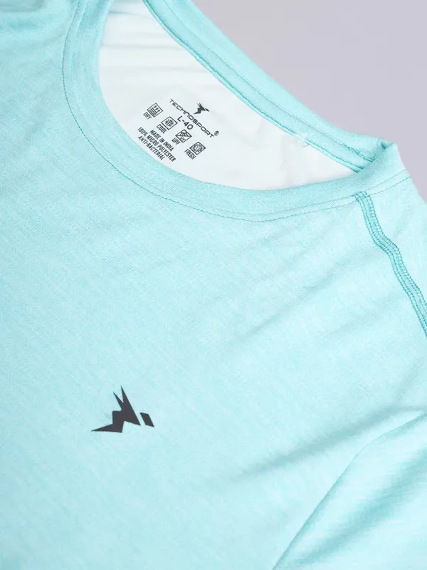 Men Melange Slim Fit Crew Neck T-shirt with DOUBLE COOL - Image 8