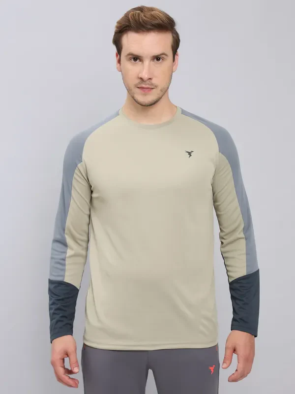 Men Colorblock Slim Fit Crew Neck T-shirt with TECHNO COOL+ - Image 6