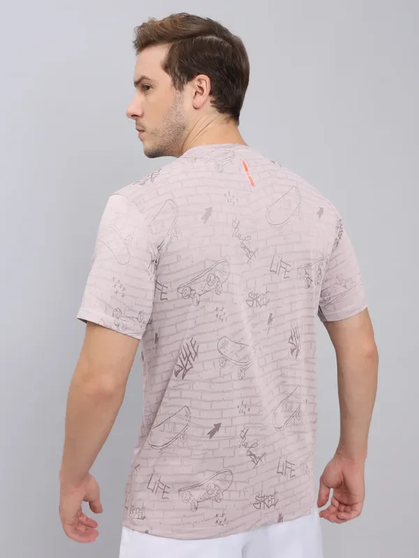 Men Jacquard Slim Fit Crew Neck T-shirt with DOUBLE COOL - Image 3