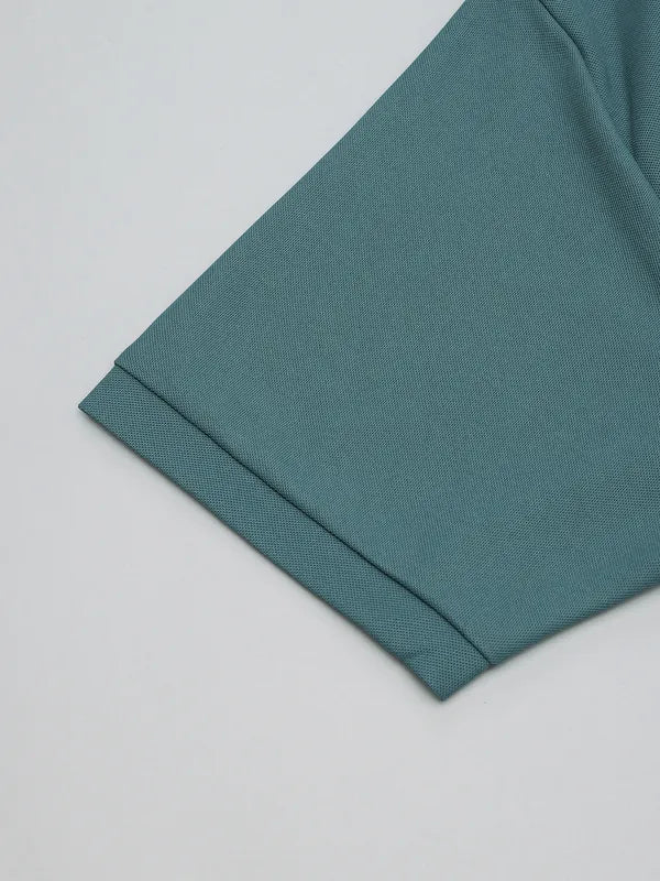 Men Solid Slim Fit Crew Neck T-shirt with MATPIQ - Image 7