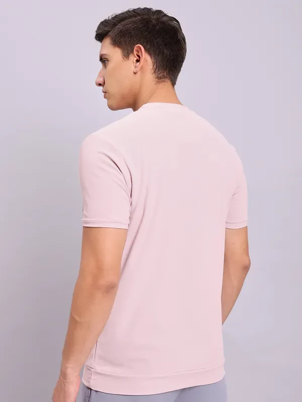Men Solid Slim Fit Crew Neck T-shirt with MATPIQ - Image 5