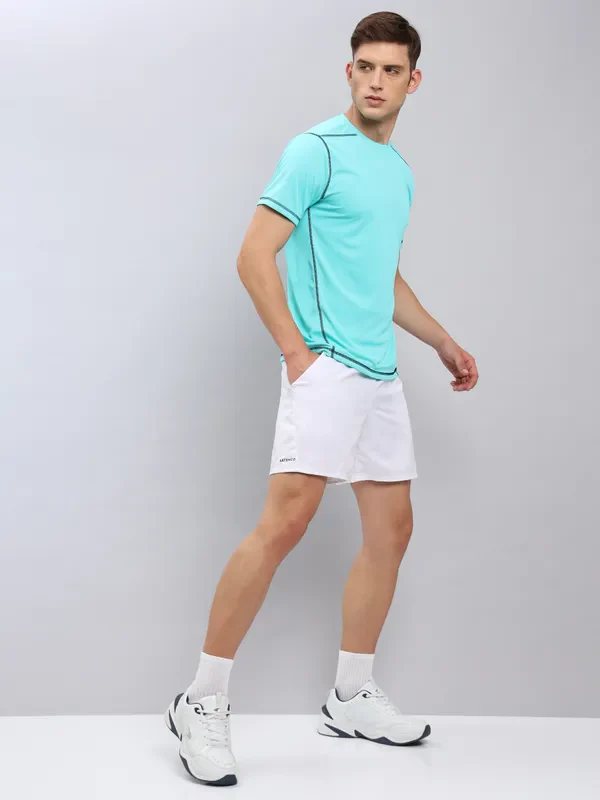 Men Solid Slim Fit Crew Neck T-shirt with TECHNO COOL+ - Image 7