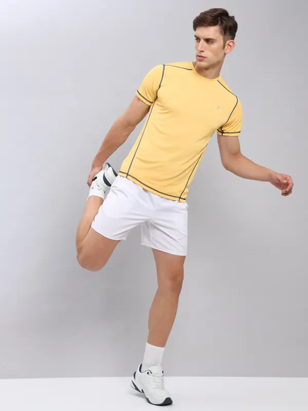 Men Solid Slim Fit Crew Neck T-shirt with TECHNO COOL+ - Image 6