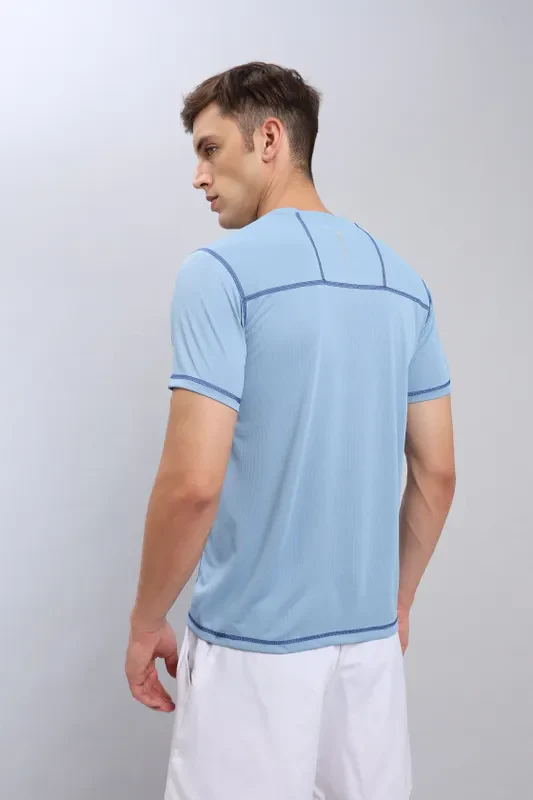 Men Solid Slim Fit Crew Neck T-shirt with TECHNO COOL+ - Image 5