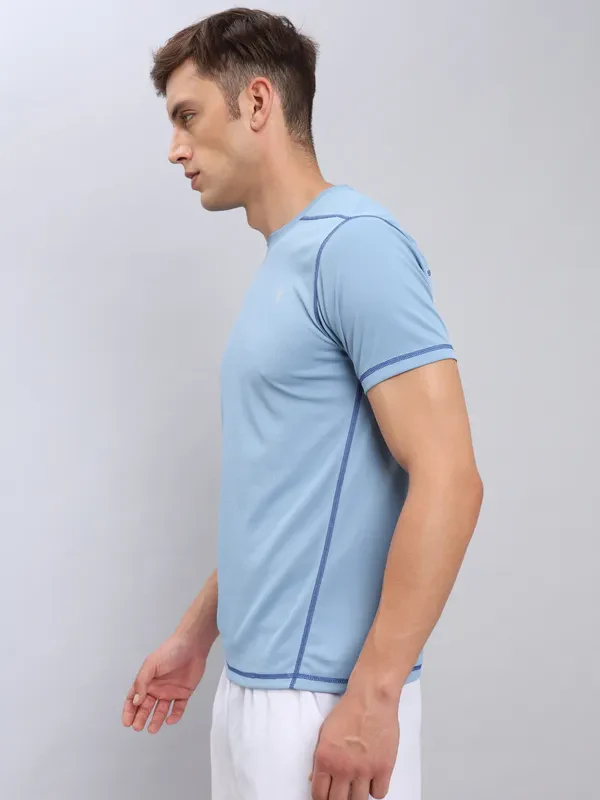Men Solid Slim Fit Crew Neck T-shirt with TECHNO COOL+ - Image 7