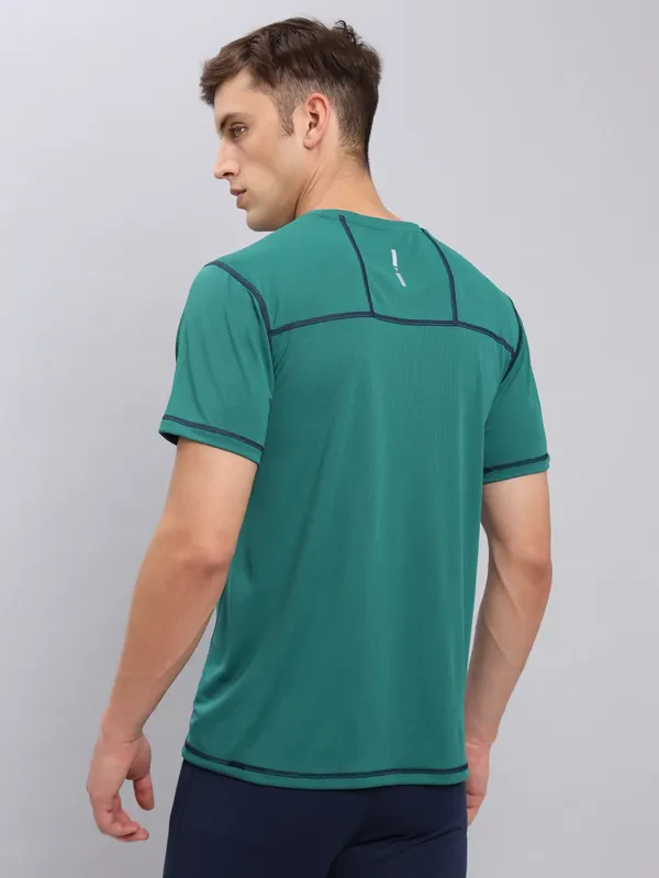 Men Solid Slim Fit Crew Neck T-shirt with TECHNO COOL+ - Image 3
