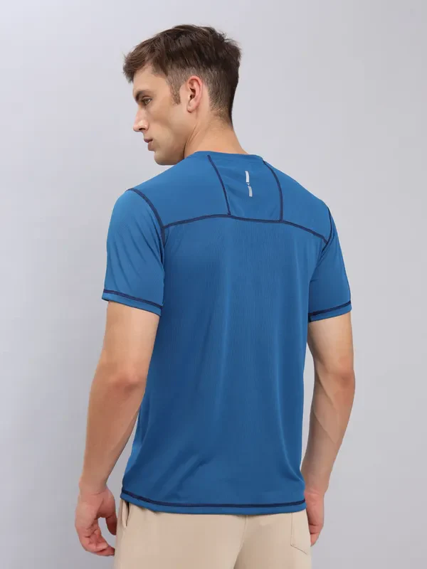 Men Solid Slim Fit Crew Neck T-shirt with TECHNO COOL+ - Image 5