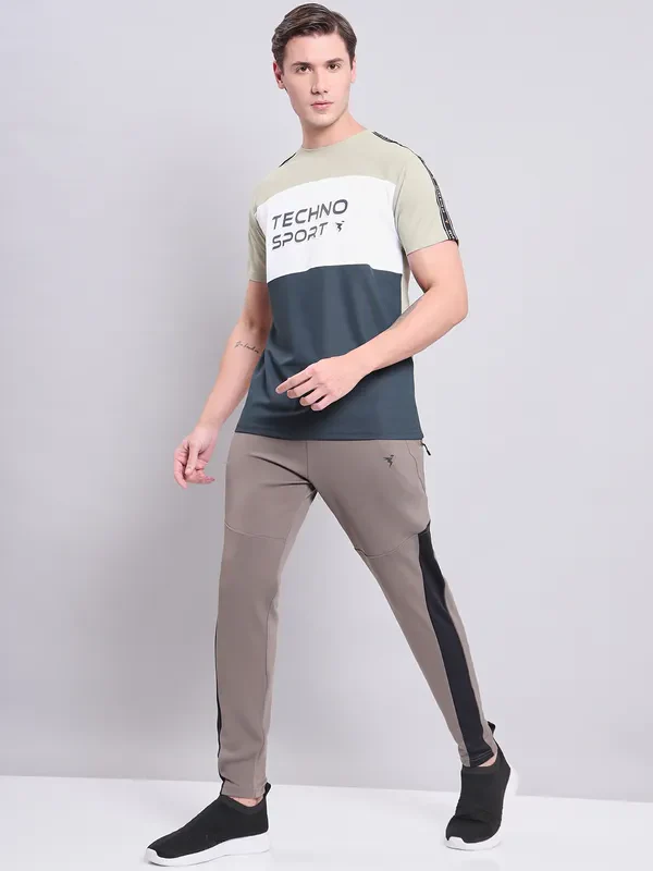 Men Colorblock Slim Fit Crew Neck T-shirt with MATPIQ - Image 2