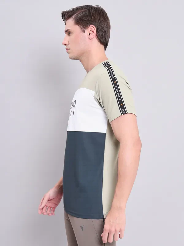 Men Colorblock Slim Fit Crew Neck T-shirt with MATPIQ - Image 5