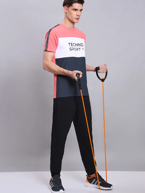 Men Colorblock Slim Fit Crew Neck T-shirt with MATPIQ - Image 2
