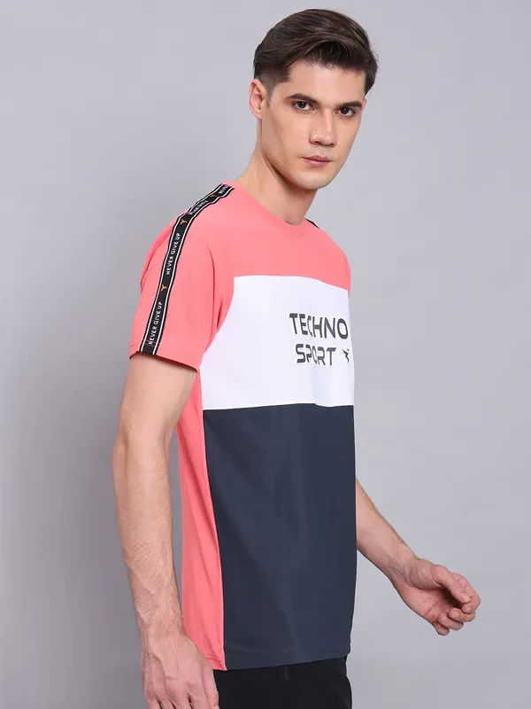Men Colorblock Slim Fit Crew Neck T-shirt with MATPIQ - Image 3
