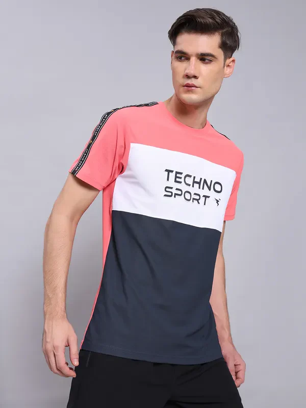 Men Colorblock Slim Fit Crew Neck T-shirt with MATPIQ - Image 7