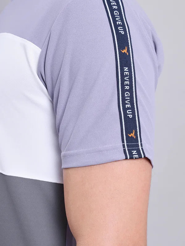 Men Colorblock Slim Fit Crew Neck T-shirt with MATPIQ - Image 4