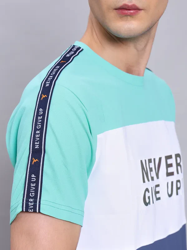 Men Colorblock Slim Fit Crew Neck T-shirt with MATPIQ - Image 5