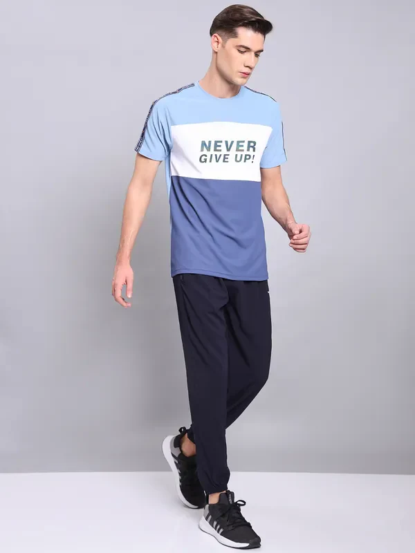 Men Colorblock Slim Fit Crew Neck T-shirt with MATPIQ - Image 7
