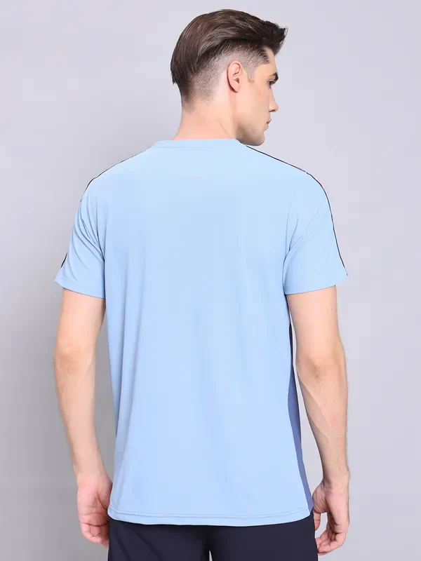 Men Colorblock Slim Fit Crew Neck T-shirt with MATPIQ - Image 8