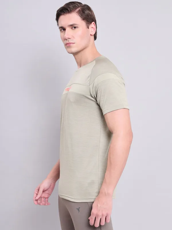 Men Melange Slim Fit Crew Neck T-shirt with TECHNO COOL+ - Image 5