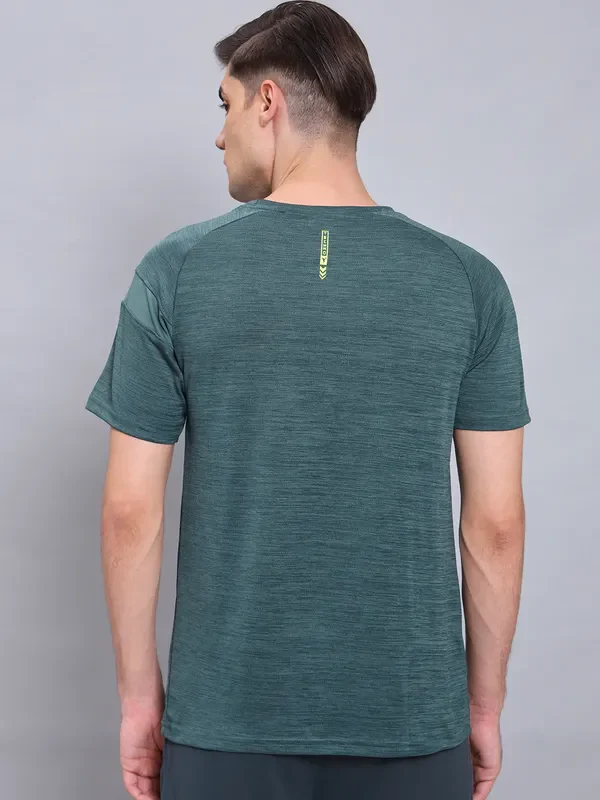 Men Melange Slim Fit Crew Neck T-shirt with TECHNO COOL+ - Image 3