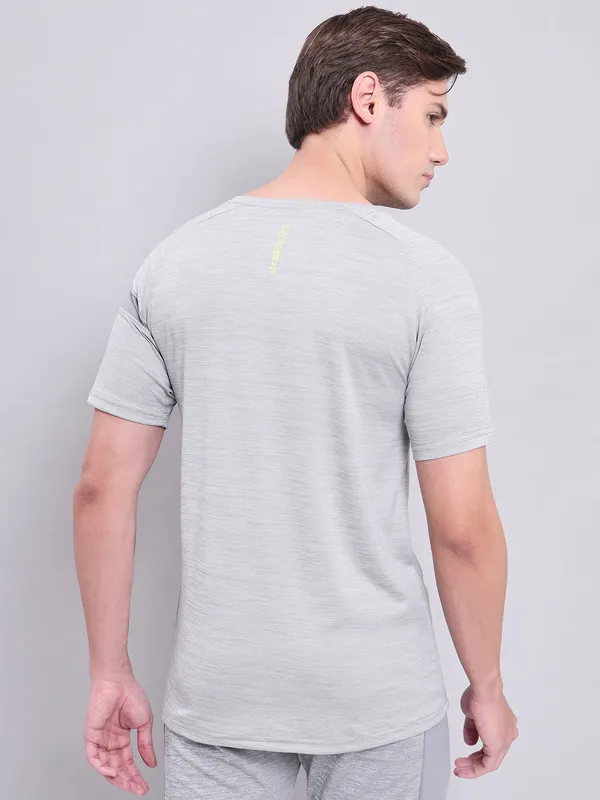 Men Melange Slim Fit Crew Neck T-shirt with TECHNO COOL+ - Image 5