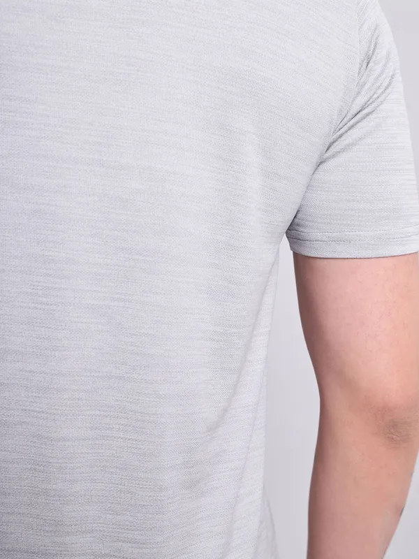 Men Melange Slim Fit Crew Neck T-shirt with TECHNO COOL+ - Image 6
