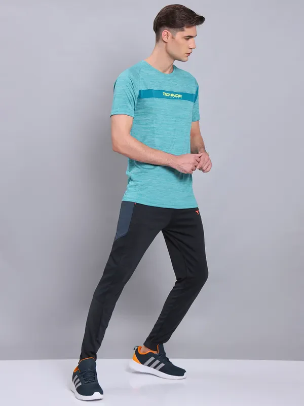 Men Melange Slim Fit Crew Neck T-shirt with TECHNO COOL+ - Image 7