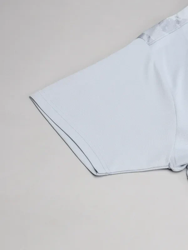Men Self Design Slim Fit Crew Neck T-shirt with DOUBLE COOL - Image 7